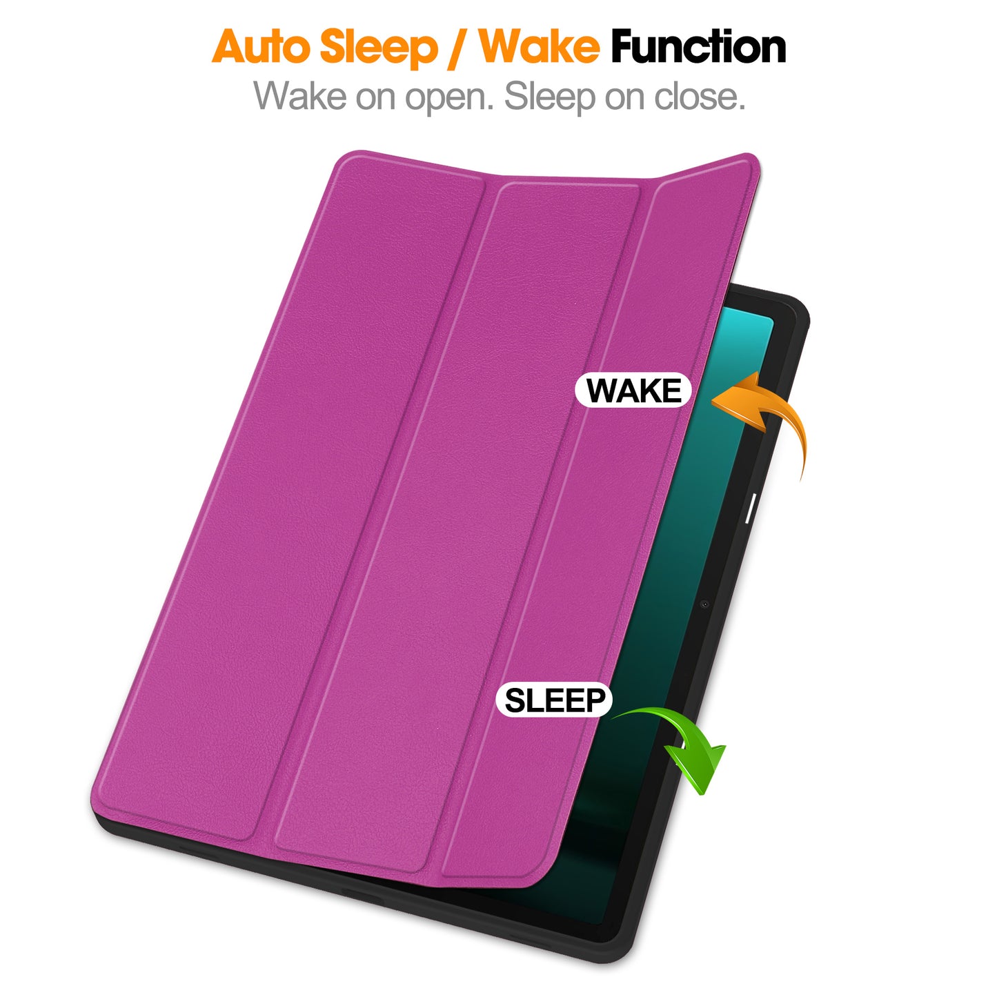 For Samsung Galaxy Tab S9 FE+ / Tab S9+ Case PU Leather+TPU Auto Sleep / Wake Tablet Cover with Pencil Holder - Purple