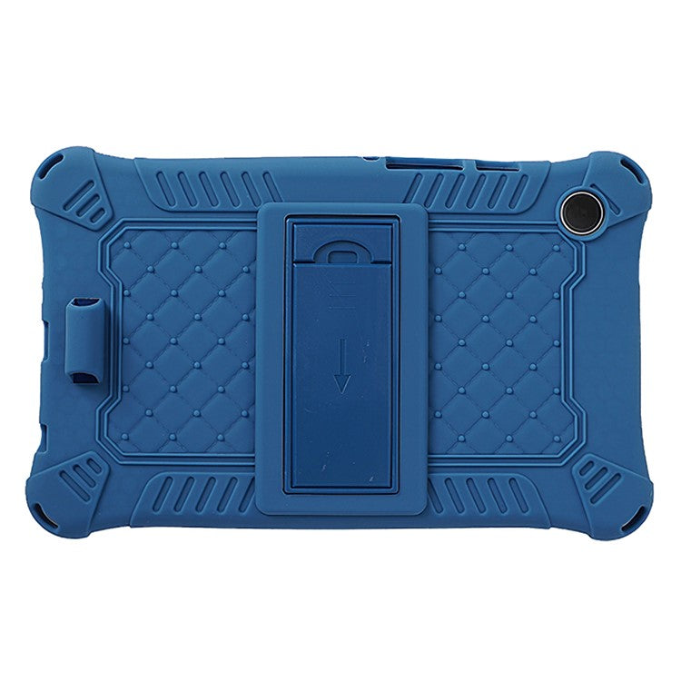For Samsung Galaxy Tab A9 Case Anti-drop PC+Silicone Tablet Cover with Shoulder Strap - Dark Blue