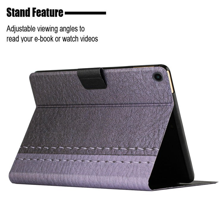 For Samsung Galaxy Tab A9 Pattern Folio Case Smart PU Leather Tablet Cover - Grey