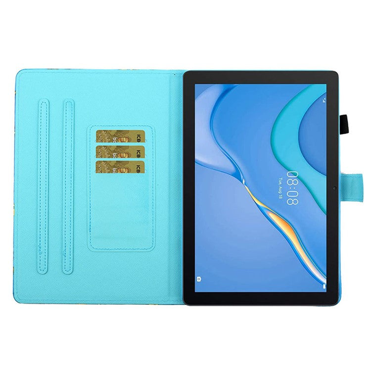 For Samsung Galaxy Tab A9+ Case Card Holder Tablet Stand Cover - Sunflower