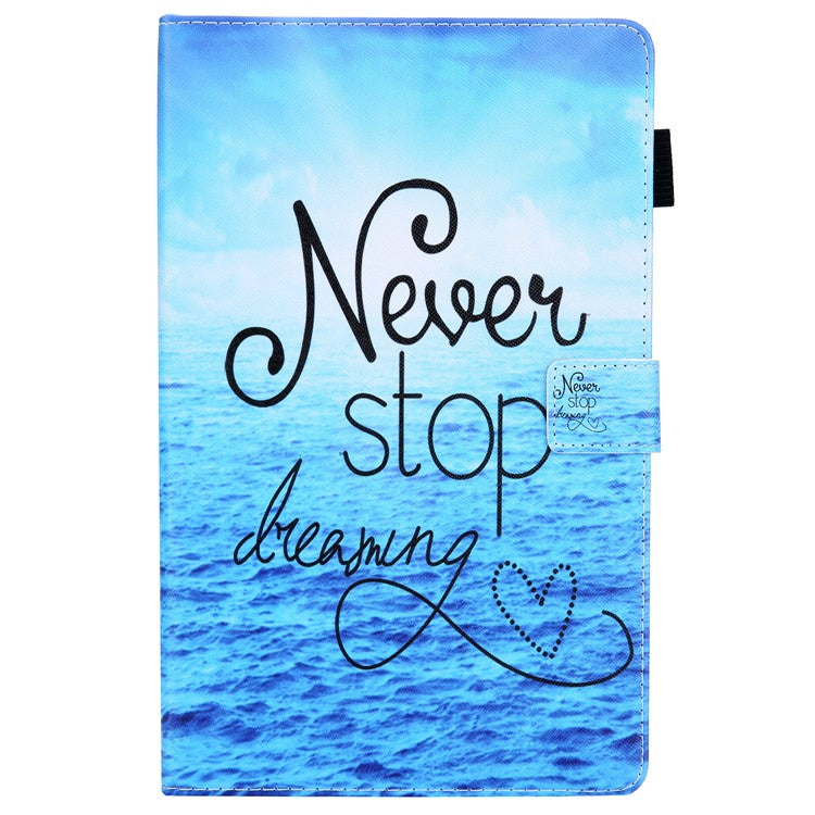 For Samsung Galaxy Tab A9 X110 / X115 Flip Stand Case PU Leather Pattern Tablet Cover - Never Stop Dreaming