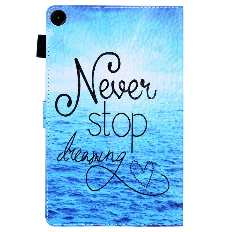 For Samsung Galaxy Tab A9 X110 / X115 Flip Stand Case PU Leather Pattern Tablet Cover - Never Stop Dreaming