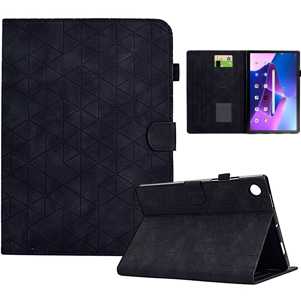 For Lenovo Tab M10 (Gen 3) Case PU Leather Tablet Cover with Card Holder - Black