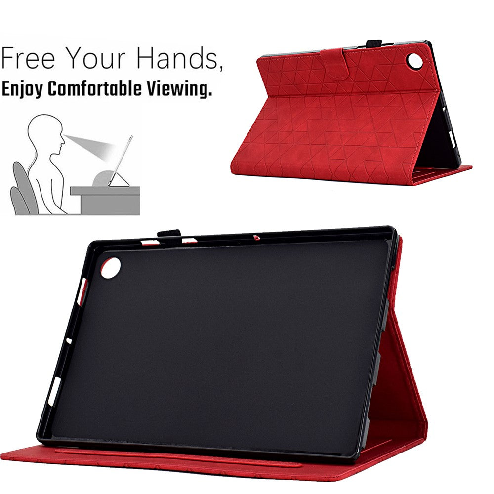 For Lenovo Tab M10 (Gen 3) Case PU Leather Tablet Cover with Card Holder - Red