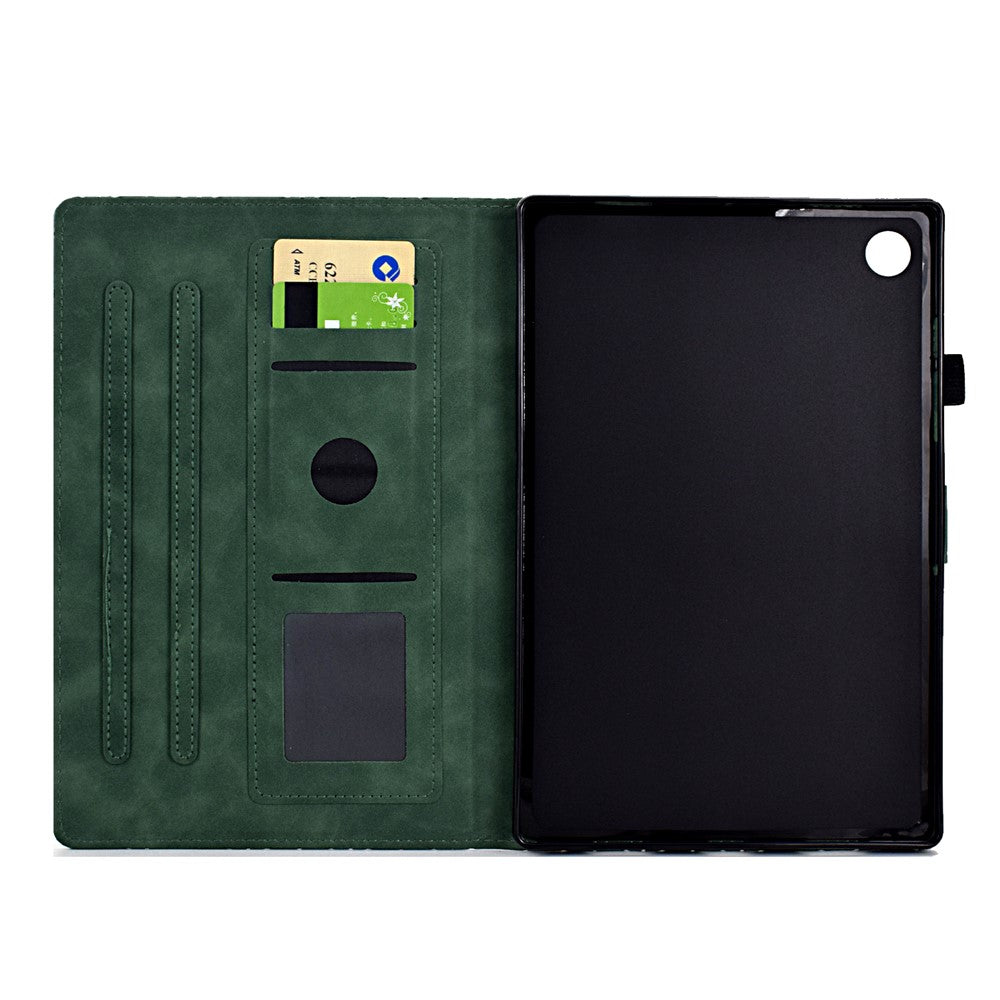 For Lenovo Tab M10 Plus (3rd Gen) Case Card Slots Tablet Leather Cover - Green