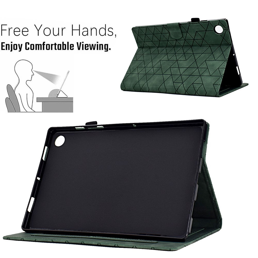 For Lenovo Tab M10 Plus (3rd Gen) Case Card Slots Tablet Leather Cover - Green