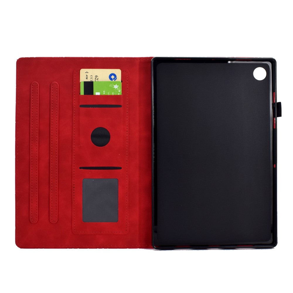 For Lenovo Tab M10 Plus (3rd Gen) Case Card Slots Tablet Leather Cover - Red