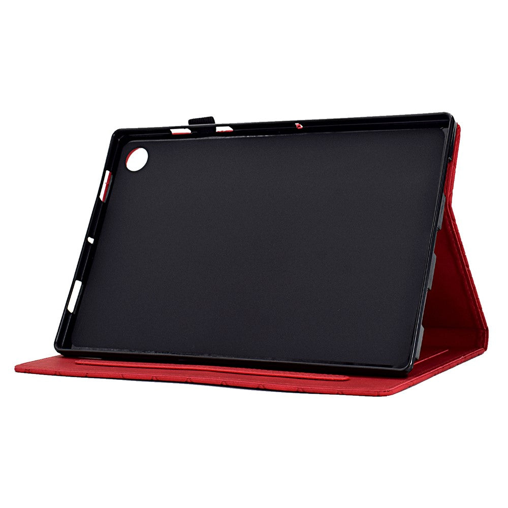 For Lenovo Tab M10 Plus (3rd Gen) Case Card Slots Tablet Leather Cover - Red