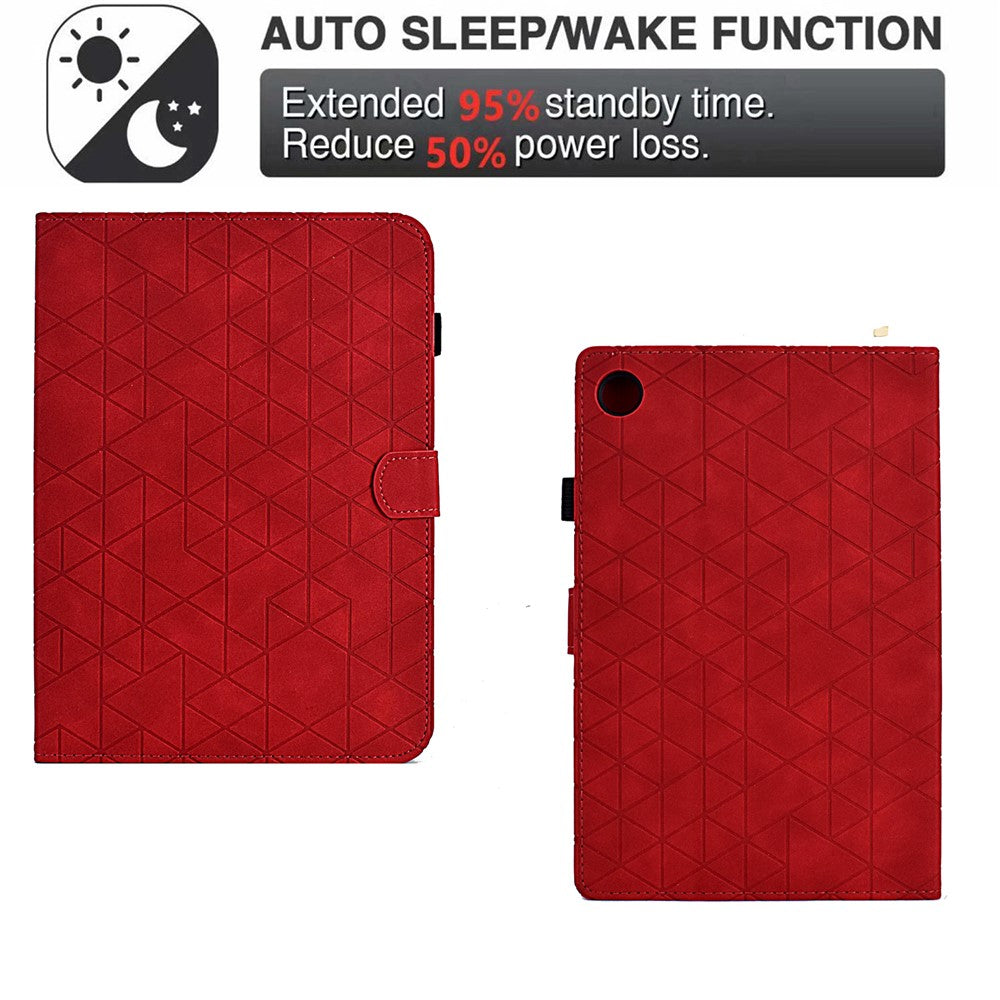 For Lenovo Tab M10 Plus (3rd Gen) Case Card Slots Tablet Leather Cover - Red