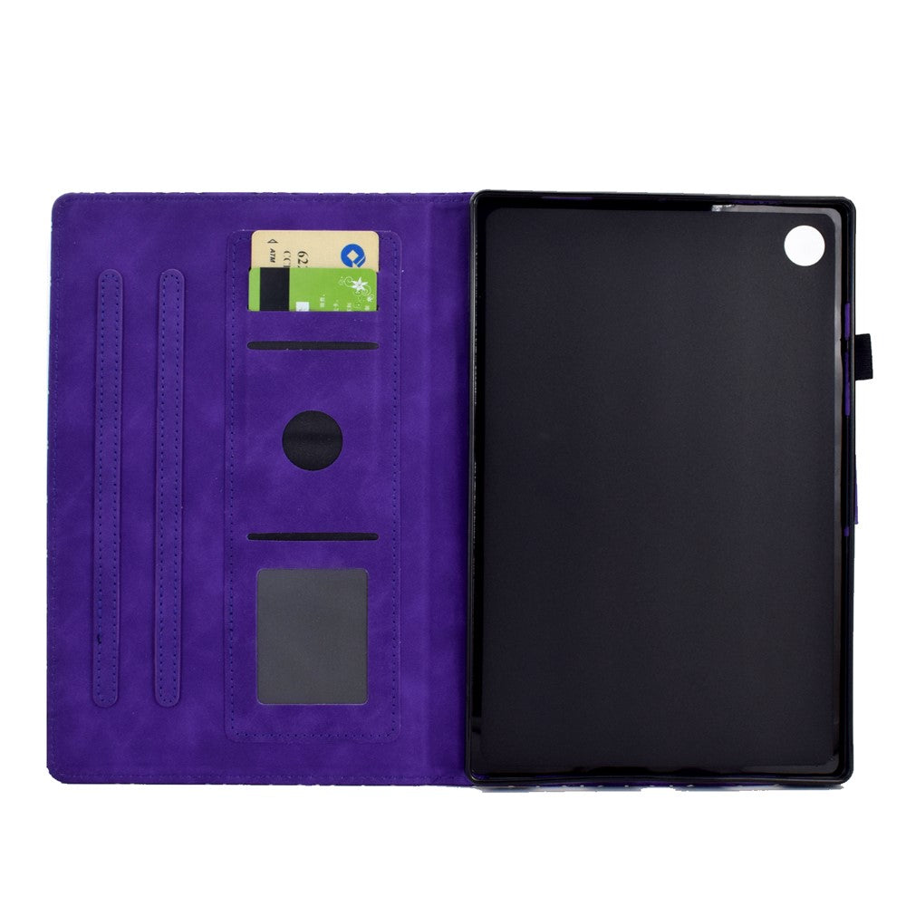 For Lenovo Tab M10 Plus (3rd Gen) Case Card Slots Tablet Leather Cover - Purple