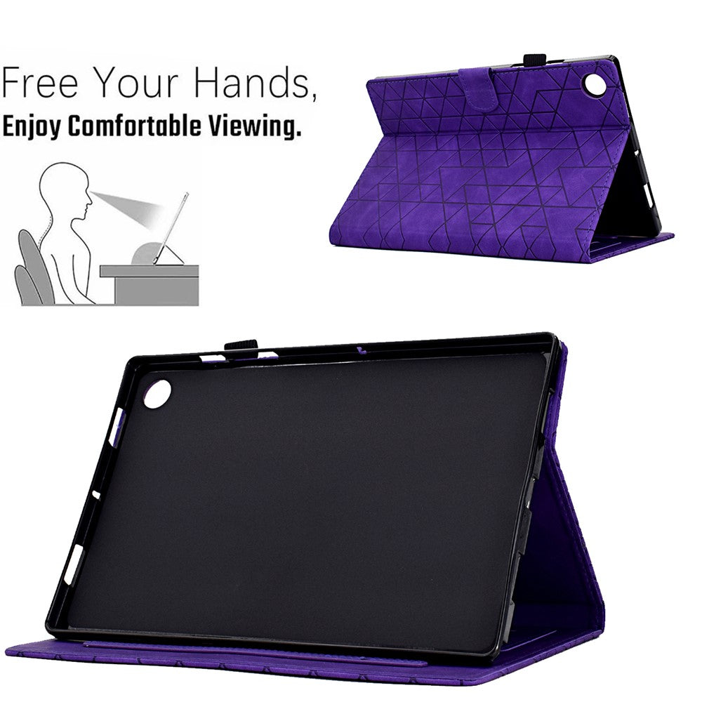 For Lenovo Tab M10 Plus (3rd Gen) Case Card Slots Tablet Leather Cover - Purple