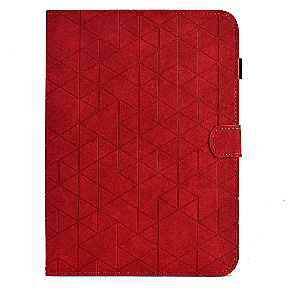 For Lenovo Tab M9 TB-310FU Case Rhombus Imprinted Stand Leather Tablet Cover - Red