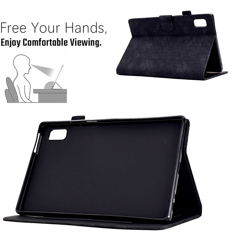 For Lenovo Tab P11 Gen 2 TB-350 Case PU Leather Card Slots Tablet Stand Cover - Black