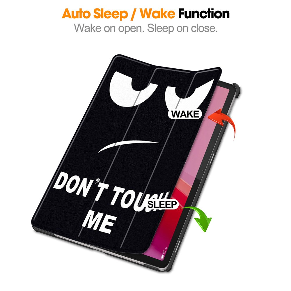 For Lenovo Tab M11 / Xiaoxin Pad 11 2024 Case Trifold Stand Pattern Printing Tablet Leather Cover - Don't Touch Me