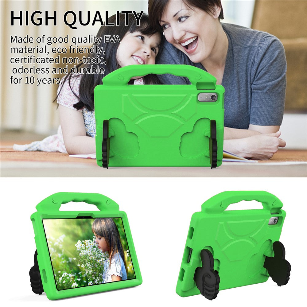 For Lenovo Tab P11 Pro Gen 2 EVA Case Thumbs Up Integrated Kickstand Tablet Cover - Green