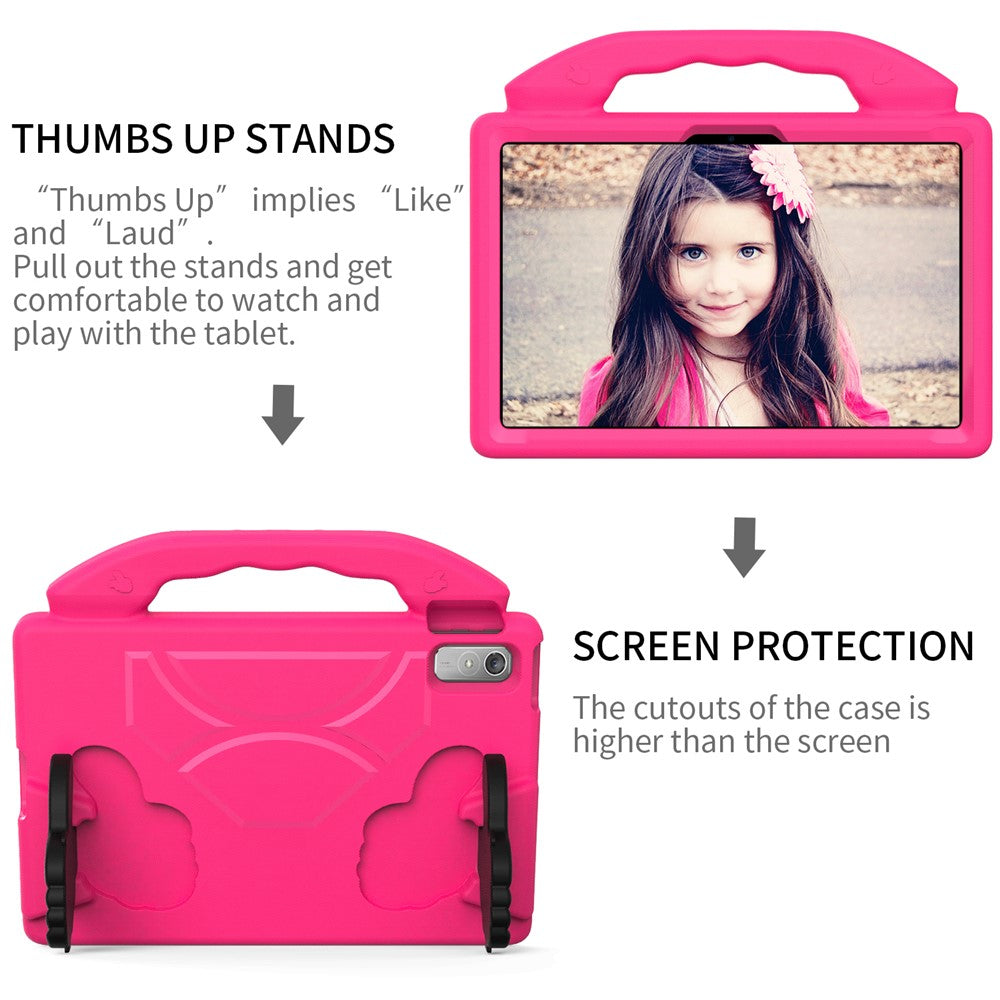 For Lenovo Tab P11 Pro Gen 2 EVA Case Thumbs Up Integrated Kickstand Tablet Cover - Rose