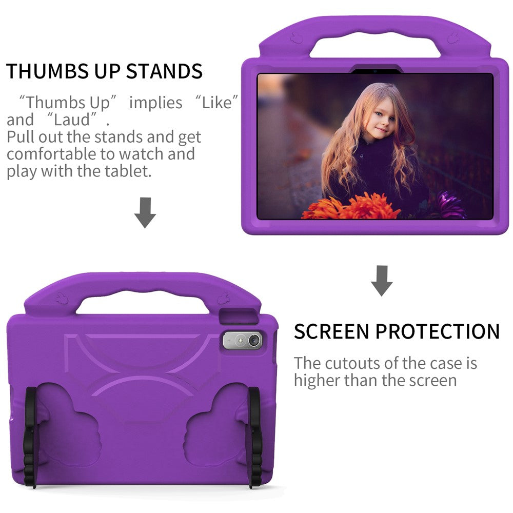 For Lenovo Tab P11 Pro Gen 2 EVA Case Thumbs Up Integrated Kickstand Tablet Cover - Purple