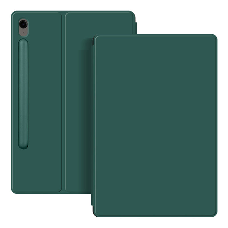 For Samsung Galaxy Tab S9 FE Tablet Case Magnetic PU Leather Stand Cover - Green