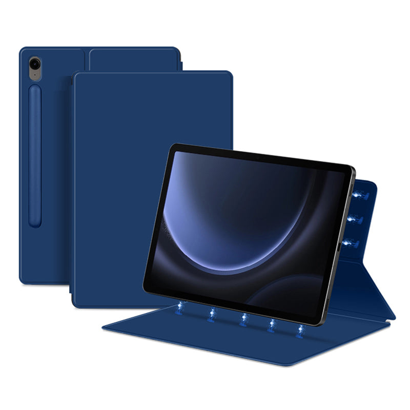 For Samsung Galaxy Tab S9 FE Tablet Case Magnetic PU Leather Stand Cover - Blue
