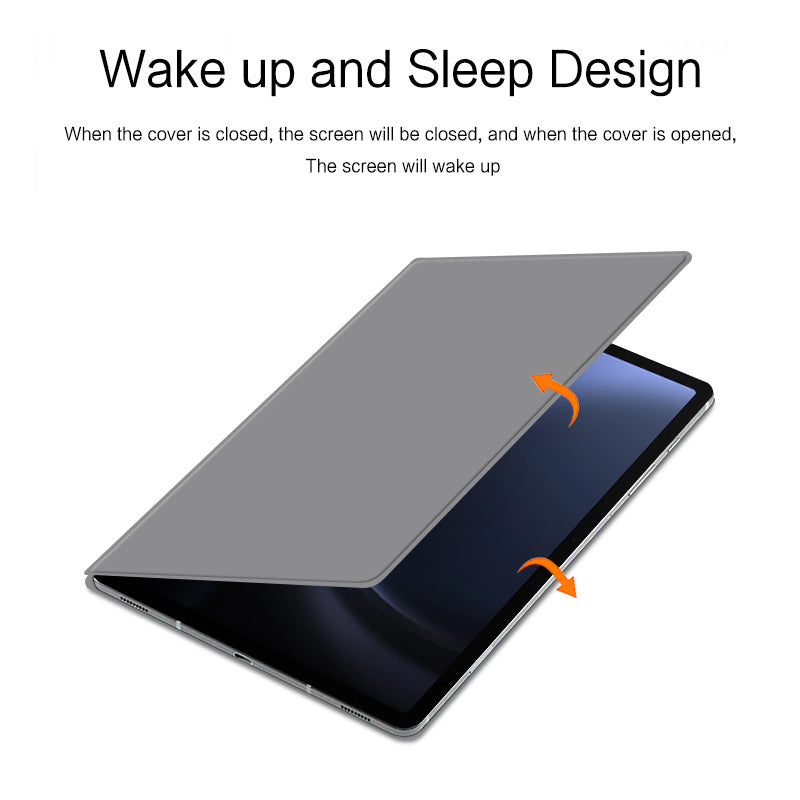 For Samsung Galaxy Tab S9 FE Tablet Case Magnetic PU Leather Stand Cover - Grey