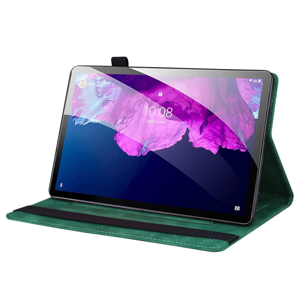 For Lenovo Tab M10 5G Case Full Protection PU Leather Tablet Cover with Wallet Stand - Green