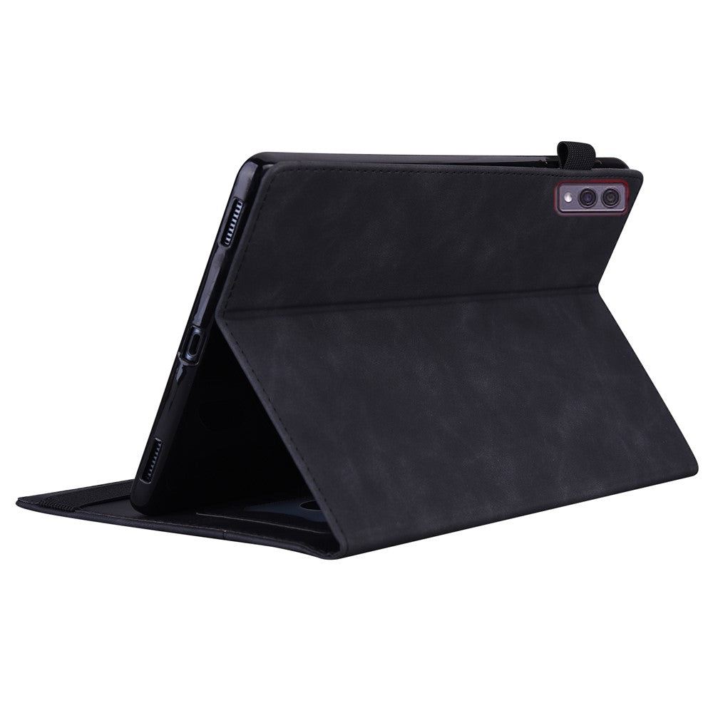 For Lenovo Tab M10 5G Case Full Protection PU Leather Tablet Cover with Wallet Stand - Black