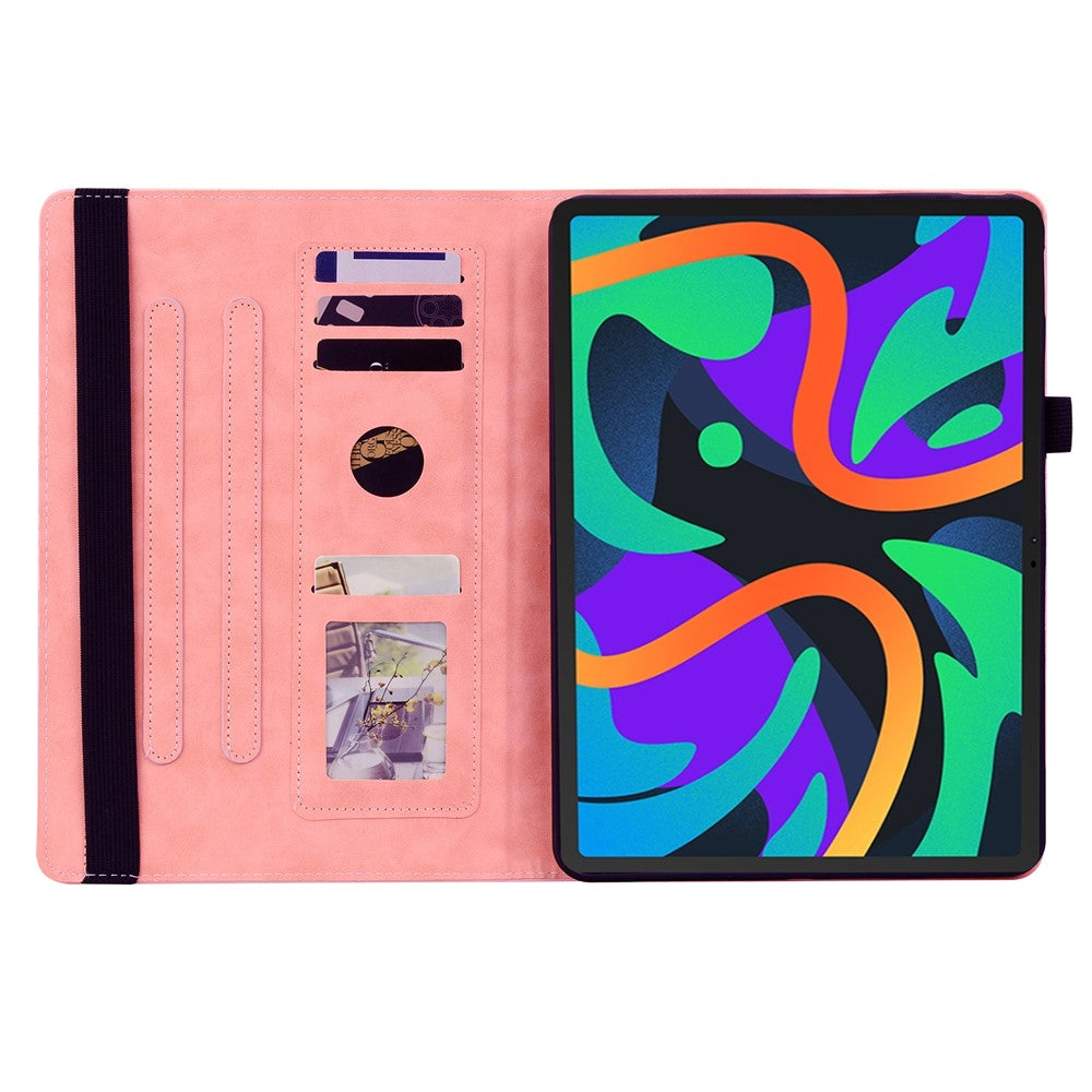 For Lenovo Tab M11 / Xiaoxin Pad 11 2024 Protective Shell Flower Pattern PU Leather Stand Tablet Cover - Pink