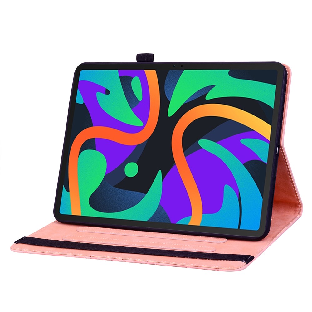 For Lenovo Tab M11 / Xiaoxin Pad 11 2024 Protective Shell Flower Pattern PU Leather Stand Tablet Cover - Pink