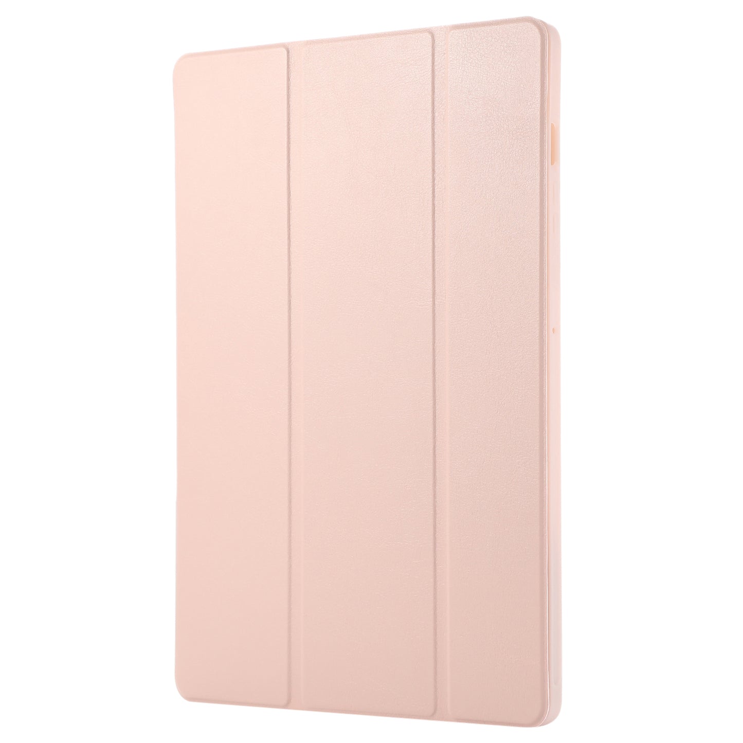 For Samsung Galaxy Tab S9+ / S9 FE+ Case Solid Color Tri-Fold Stand Anti-Drop PU Tablet Cover with Pencil Slot - Pink
