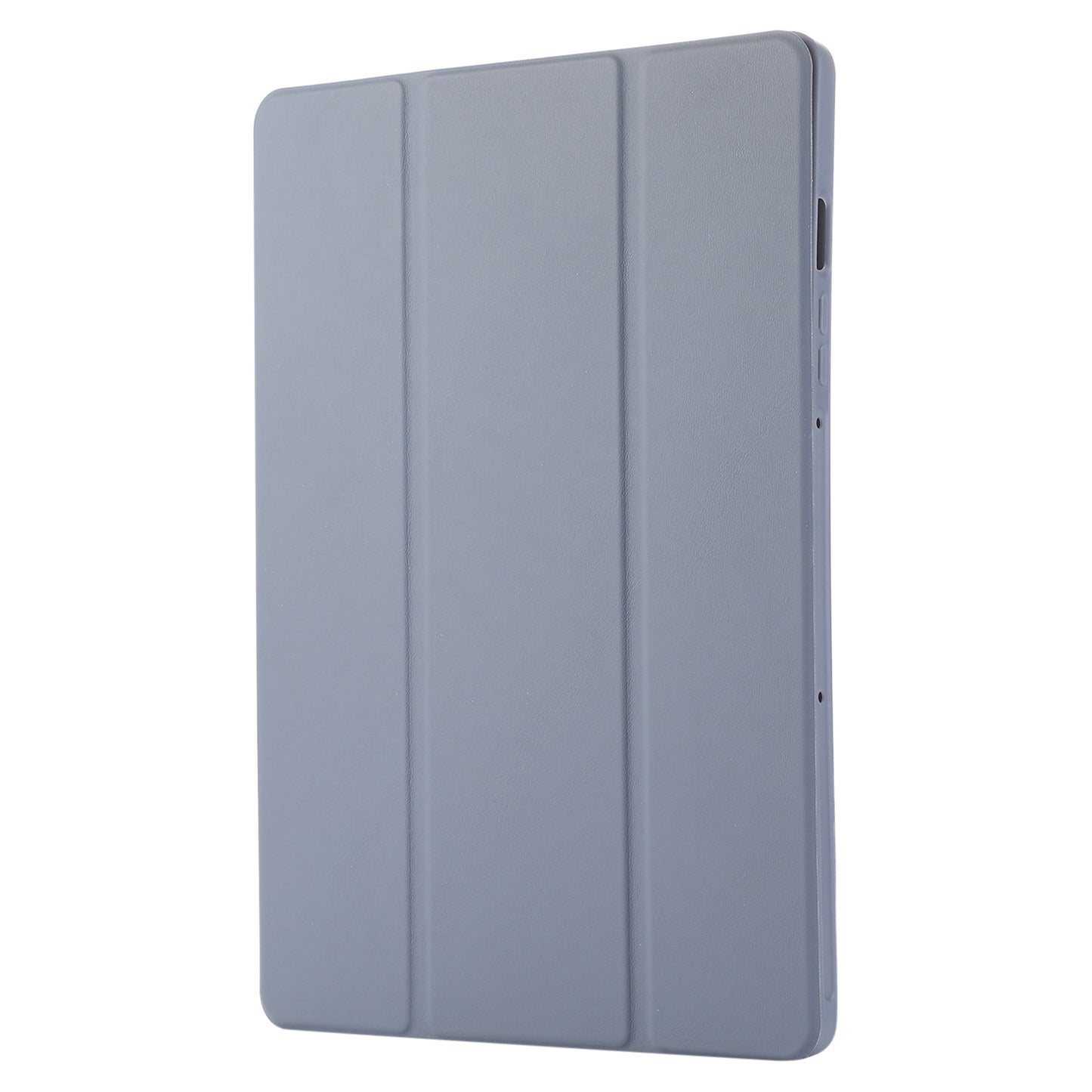For Samsung Galaxy Tab S9 / Tab S9 FE Tablet Case Tri-Fold Stand Solid Color Shockproof PU Cover with Pencil Slot - Purple