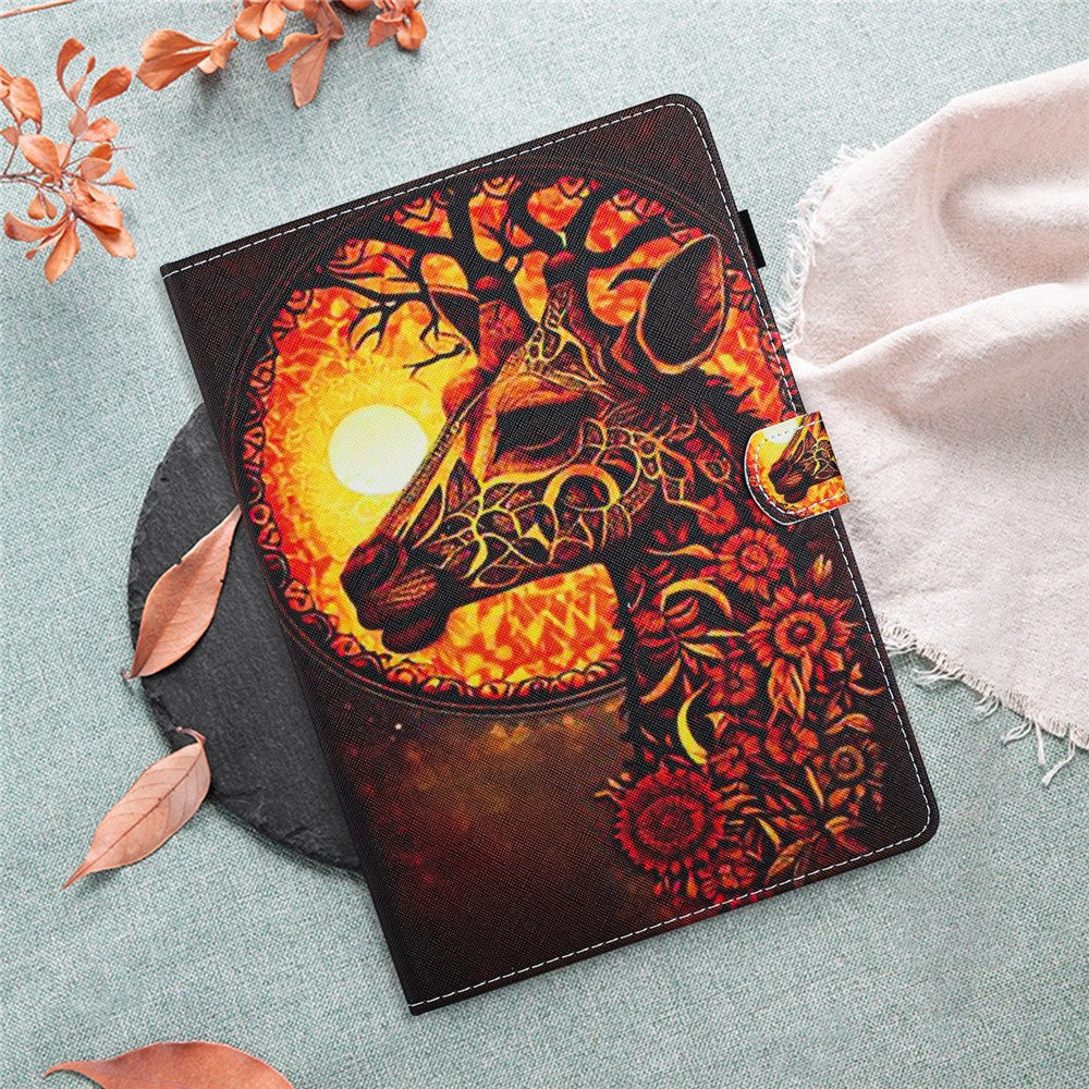 For Lenovo Tab M10 Plus (3rd Gen) Case Pattern Printing Auto Sleep / Wake PU Leather Tablet Cover - Deer