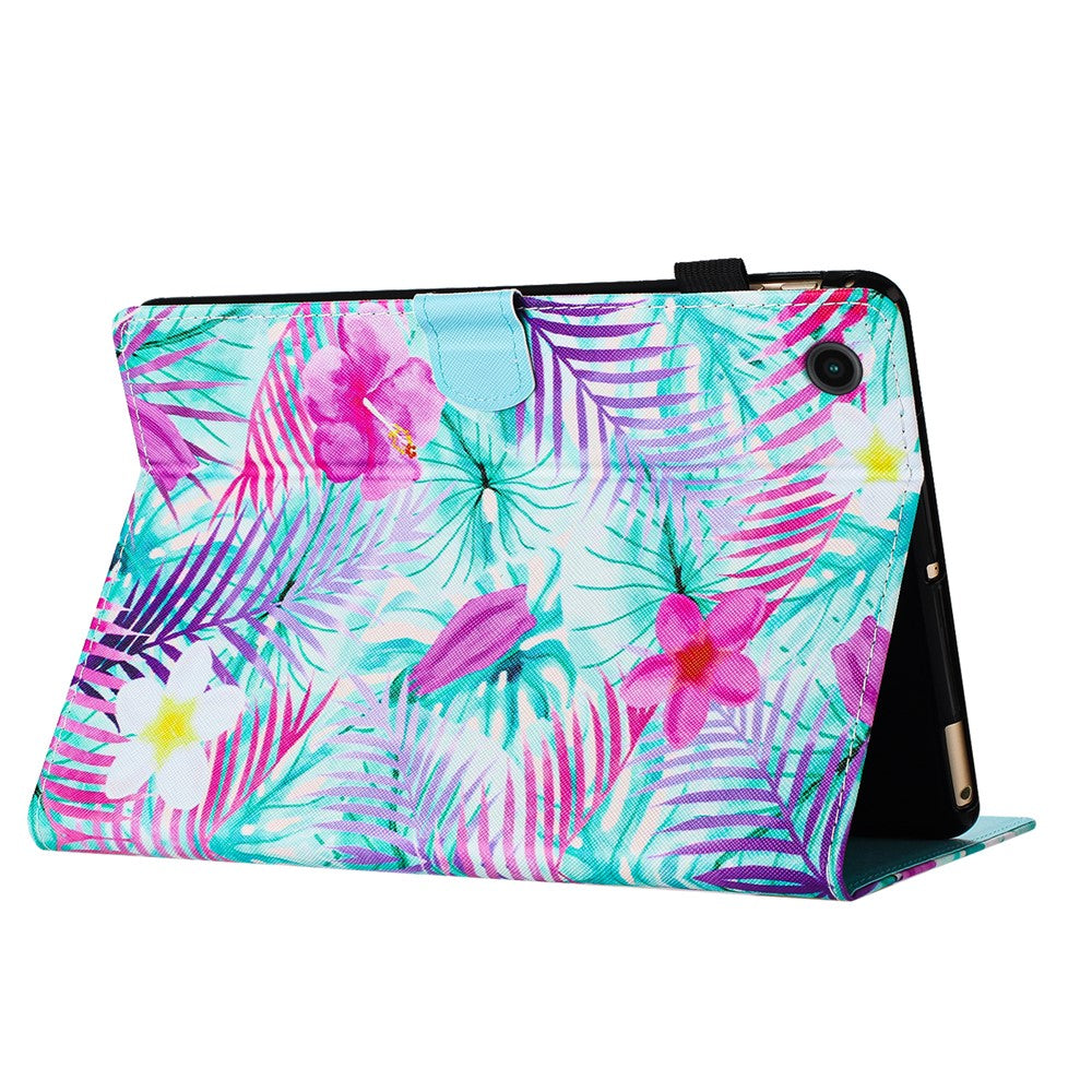 For Lenovo Tab M10 Plus (3rd Gen) Case Pattern Printing Auto Sleep / Wake PU Leather Tablet Cover - Flower