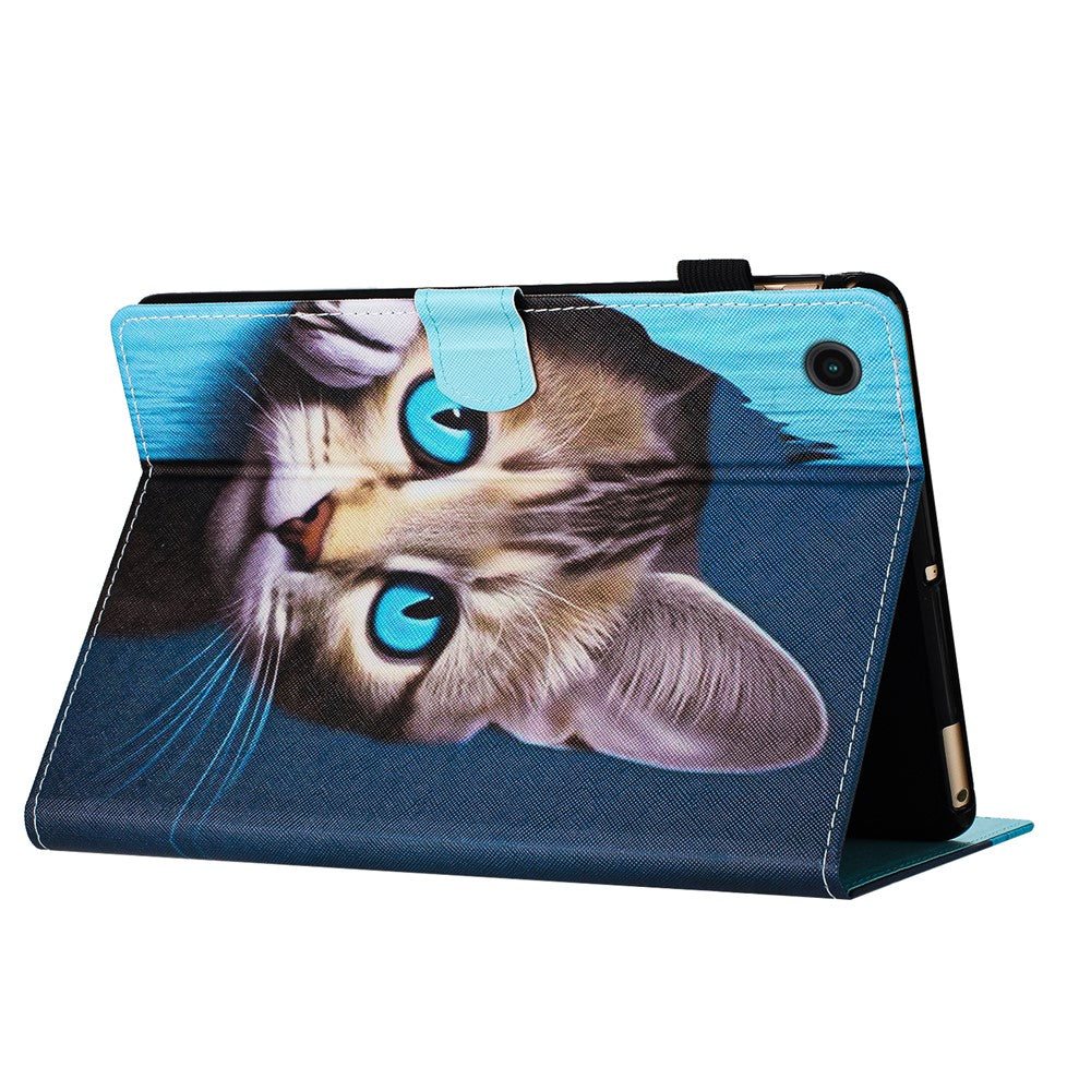 For Lenovo Tab M10 Plus (3rd Gen) Case Pattern Printing Auto Sleep / Wake PU Leather Tablet Cover - Cat