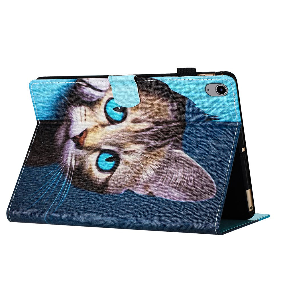 For Lenovo Tab P11 J606F Case Pattern Printed Anti-Drop PU Leather Folio Flip Tablet Cover - Cat