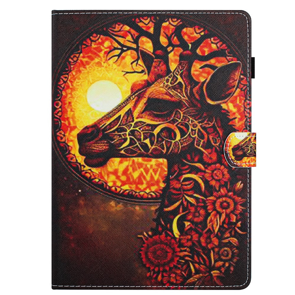 For Lenovo Tab P11 J606F Case Pattern Printed Anti-Drop PU Leather Folio Flip Tablet Cover - Deer