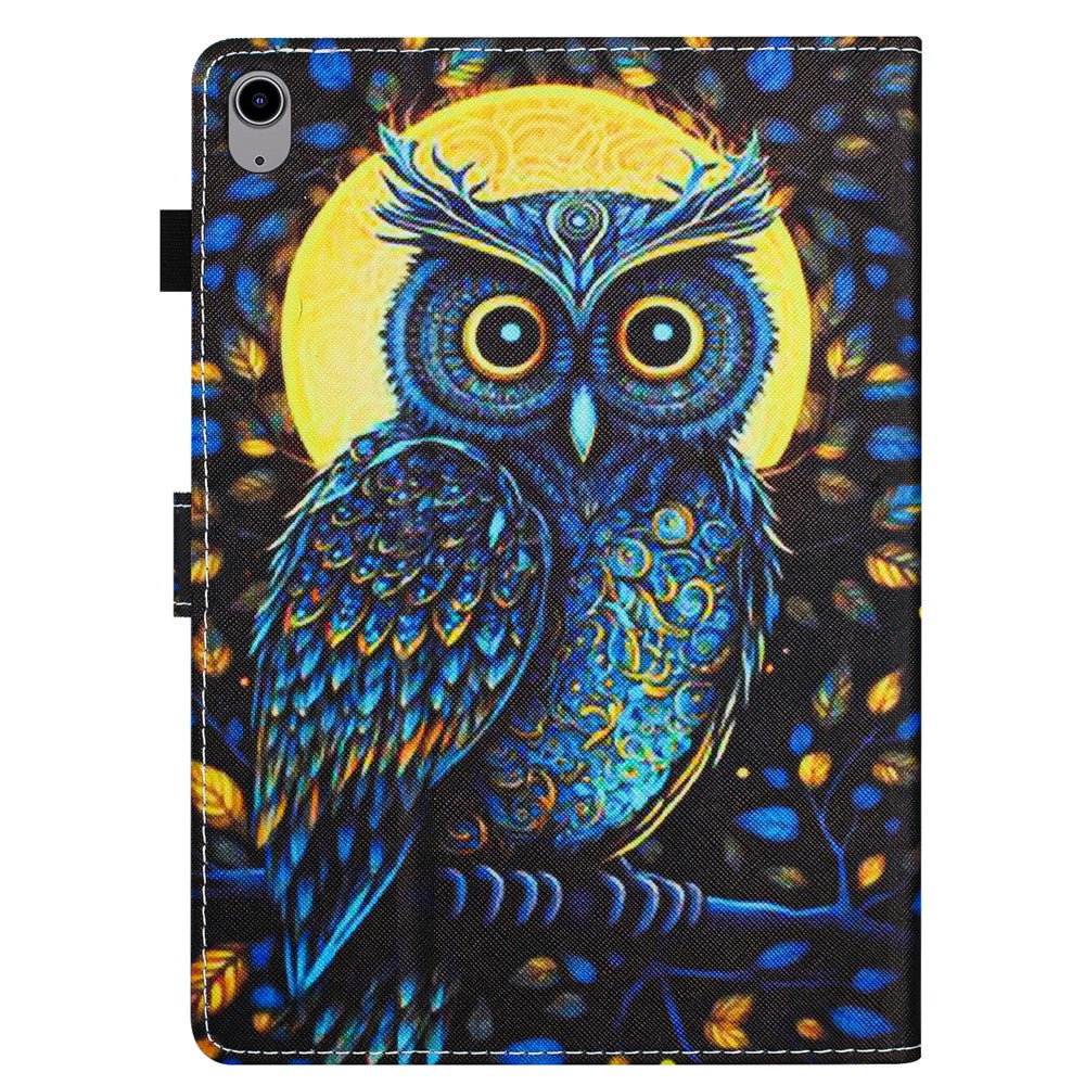 For Lenovo Tab P11 J606F Case Pattern Printed Anti-Drop PU Leather Folio Flip Tablet Cover - Owl
