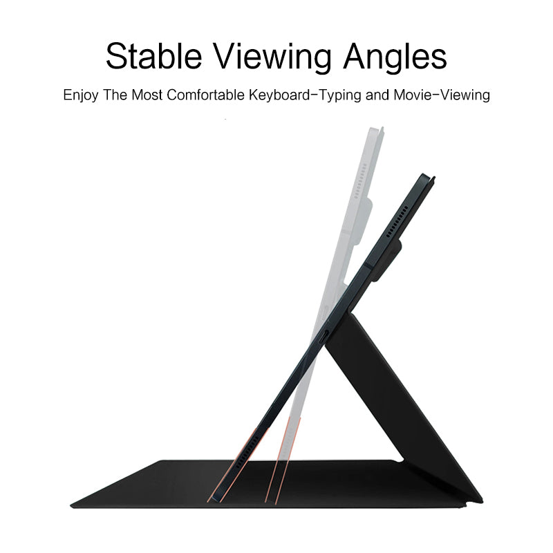 For Samsung Galaxy Tab S9 FE+ Leather Case Stand Magnetic Tablet Cover with Auto Sleep / Wake - Black