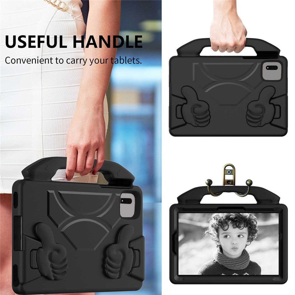 For Xiaomi Redmi Pad SE / Pad 2 / Pad 5 / Lenovo Tab M11 / Xiaoxin Pad 11 2024 EVA Case Thumb Bracket Kickstand Tablet Cover - Black