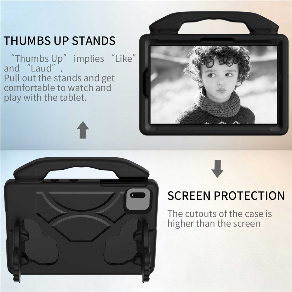 For Xiaomi Redmi Pad SE / Pad 2 / Pad 5 / Lenovo Tab M11 / Xiaoxin Pad 11 2024 EVA Case Thumb Bracket Kickstand Tablet Cover - Black