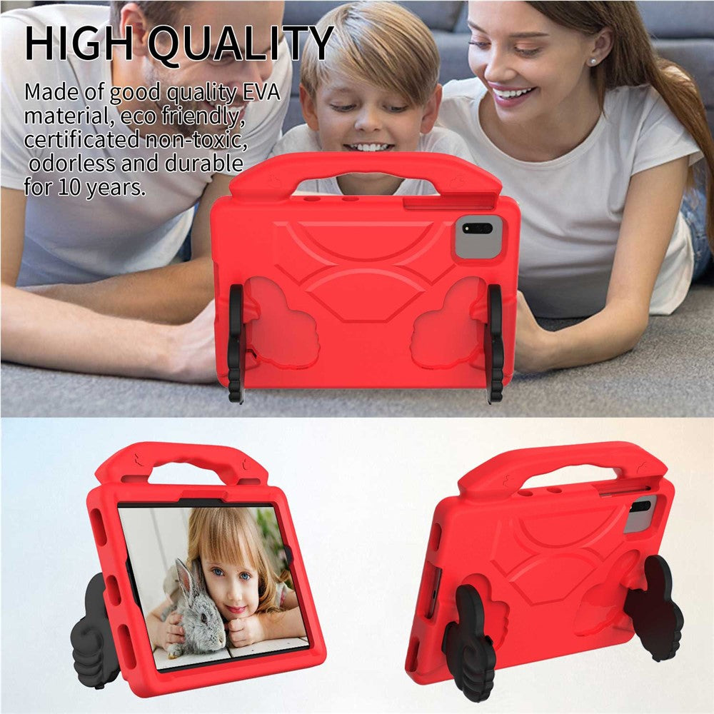 For Xiaomi Redmi Pad SE / Pad 2 / Pad 5 / Lenovo Tab M11 / Xiaoxin Pad 11 2024 EVA Case Thumb Bracket Kickstand Tablet Cover - Red