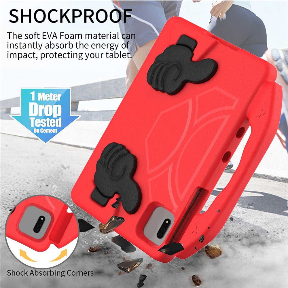 For Xiaomi Redmi Pad SE / Pad 2 / Pad 5 / Lenovo Tab M11 / Xiaoxin Pad 11 2024 EVA Case Thumb Bracket Kickstand Tablet Cover - Red