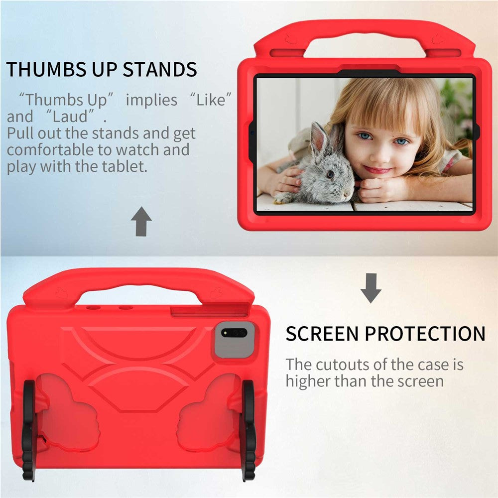For Xiaomi Redmi Pad SE / Pad 2 / Pad 5 / Lenovo Tab M11 / Xiaoxin Pad 11 2024 EVA Case Thumb Bracket Kickstand Tablet Cover - Red
