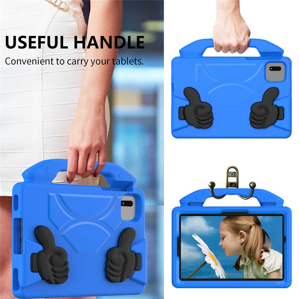For Xiaomi Redmi Pad SE / Pad 2 / Pad 5 / Lenovo Tab M11 / Xiaoxin Pad 11 2024 EVA Case Thumb Bracket Kickstand Tablet Cover - Blue