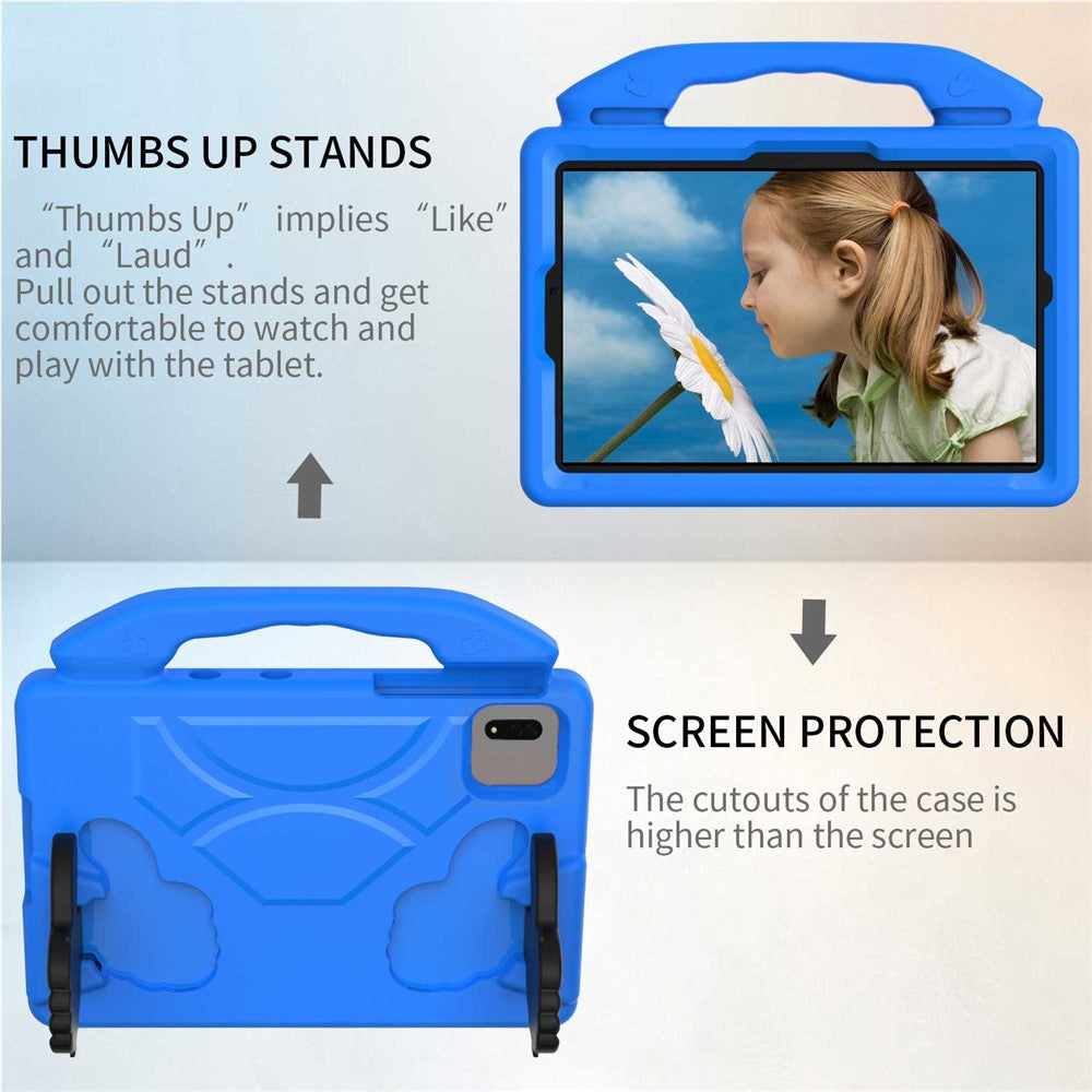 For Xiaomi Redmi Pad SE / Pad 2 / Pad 5 / Lenovo Tab M11 / Xiaoxin Pad 11 2024 EVA Case Thumb Bracket Kickstand Tablet Cover - Blue
