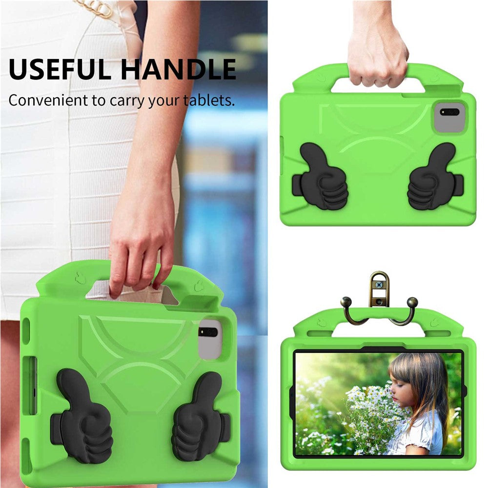 For Xiaomi Redmi Pad SE / Pad 2 / Pad 5 / Lenovo Tab M11 / Xiaoxin Pad 11 2024 EVA Case Thumb Bracket Kickstand Tablet Cover - Green
