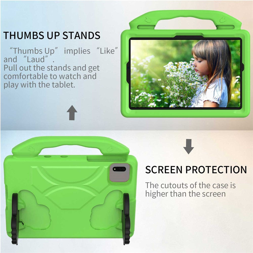 For Xiaomi Redmi Pad SE / Pad 2 / Pad 5 / Lenovo Tab M11 / Xiaoxin Pad 11 2024 EVA Case Thumb Bracket Kickstand Tablet Cover - Green