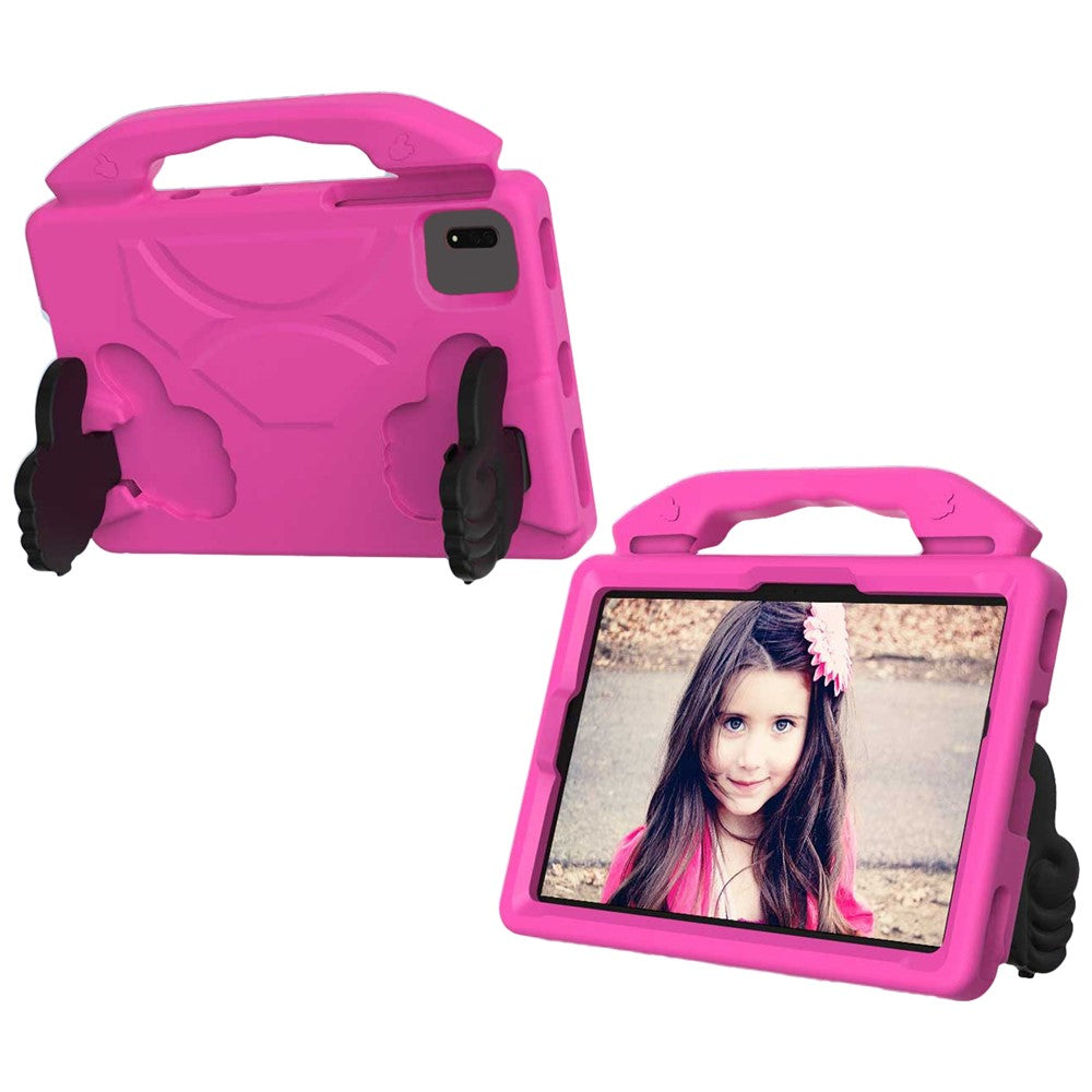 For Xiaomi Redmi Pad SE / Pad 2 / Pad 5 / Lenovo Tab M11 / Xiaoxin Pad 11 2024 EVA Case Thumb Bracket Kickstand Tablet Cover - Rose