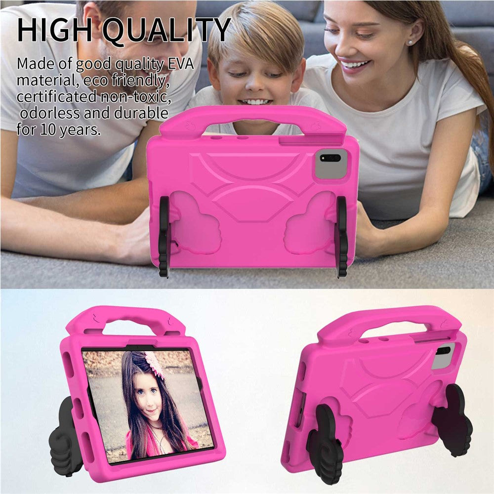 For Xiaomi Redmi Pad SE / Pad 2 / Pad 5 / Lenovo Tab M11 / Xiaoxin Pad 11 2024 EVA Case Thumb Bracket Kickstand Tablet Cover - Rose