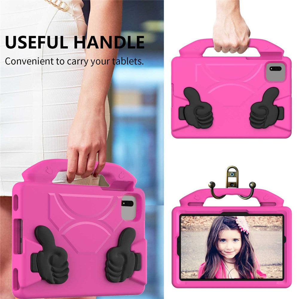 For Xiaomi Redmi Pad SE / Pad 2 / Pad 5 / Lenovo Tab M11 / Xiaoxin Pad 11 2024 EVA Case Thumb Bracket Kickstand Tablet Cover - Rose
