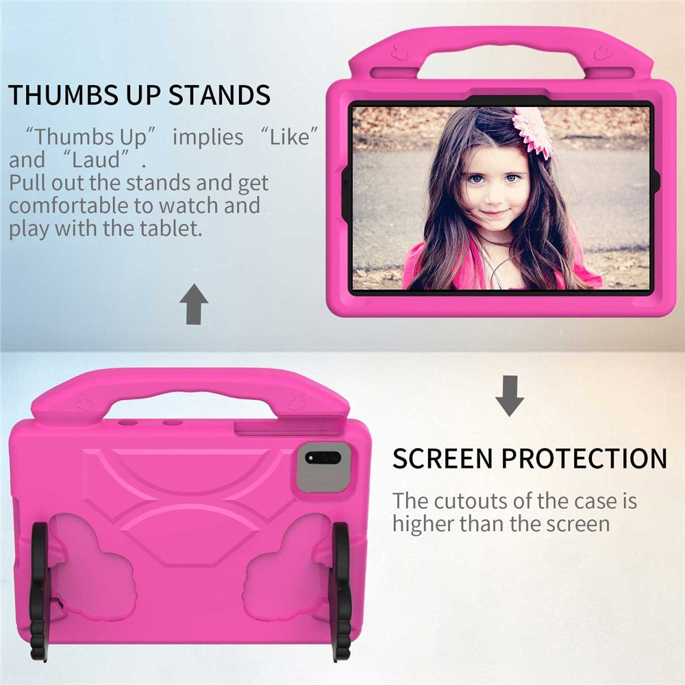 For Xiaomi Redmi Pad SE / Pad 2 / Pad 5 / Lenovo Tab M11 / Xiaoxin Pad 11 2024 EVA Case Thumb Bracket Kickstand Tablet Cover - Rose